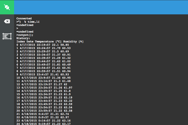 Data Logger Terminal Output